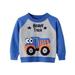 Hfolob Toddler Boys Girls Sweater Patchwork Colour Cartoon Car Print Sweater Long Sleeve Warm Knitted Pullover Knitwear Tops Sweater Cute Sweaters