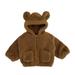 HBYJLZYG Hoodies Fleece Jacket Bear Ear Hood Coat For Boys Girls Winter Cute Double-Sided Fleece Coat Waterproof Thick Down Coats Puffy Jackets Xmas Gift