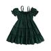 AMILIEe Off-shoulder Pleated Summer Dress for Girls