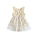 Canis Floral Lace Cutout Sleeveless Jumpsuit for Baby Girls in Summer