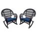 Jeco Santa Maria Wicker Patio Rockers with Optional Cushion - Set of 2