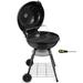 Walchoice 22 inch Charcoal Grill with Wheels & Thermometer 2 Layer Grilling Racks Heavy Duty Barbecue Grill for Backyard Camping BBQ Cooking Black Enamel Lid & Bowl