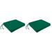 Jordan Manufacturing Sunbrella 17 x 19 Canvas Forest Green Solid Rectangular Outdoor Chair Pad Seat Cushion with Ties (2 Pack)