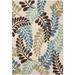 Veranda Cream/Aqua 7 ft. x 10 ft. Floral Indoor/Outdoor Patio Area Rug