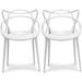 LLBIULife Set of 2 Gray Stackable Contemporary Modern Designer Wire Plastic Chairs with Arms Open Back Armchairs for Kitchen Dining Chair Outdoor Patio Bedroom Accent Balcony Office Work