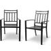 Patio Wrought Iron Dining Chairs Set of 2 Outdoor Bistro Stackable Chairs with Armrest Metal Chairs for Garden Poolside Backyard and Porch Supports 397 LBS Black