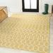 JONATHAN Y Trebol Moroccan Geometric Textured Weave Indoor/Outdoor Area Rug Yellow/Cream 3 X 5 Tribal 3 x 5 Outdoor Indoor Living Room Patio