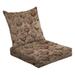 2-Piece Deep Seating Cushion Set Carpet Vintage carpet Colorful geometry ornamental textile texture Outdoor Chair Solid Rectangle Patio Cushion Set