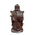 Vintage Wooden Ornaments Boxwood Carving Wealth Mammon Buddha Statue Figurine decorative sculpture home decor
