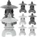 8Pcs Miniature Resin Pagoda Statue Japanese Resin Lantern Zen Style Sculpture Garden Statue