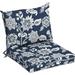 Outdoor Cushion Pillow Back 21 X 21 Sapphire Blue Ashland Jacobean