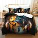 Fashion Bedspreads Dream Catcher Wolf Printed Comforter Cover Pillowcase Adult Home Bedding Set Full (80 x90 )