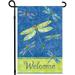 Dragonfly Flags-Spring Summer Flower Garden Flag Sweet Home Yard Seasonal Farmhouse Wedding Yard Decor Flag Double Sided Welcome Small Yard Flag (Welcome Flag)