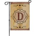 Classic Monogram Letter R Garden Flag - Burlap Family Last Name Yard Flag - Wood Background Initial House Yard Patio Outdoor Decor - Double Sided