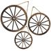 Decor outside Wood Wheel Ornament 3 Pcs Wooden Four-wheeler Pendant Decorations Retro Vintage Living Toom Decore Wheels