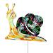 ZPAQI 17 Inch Garden Stakes Snail Decor Outdoor Ornaments Pathway Flower Pot Stick