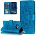 Premium Leather Flip Wallet Card Slots Magnetic Stand Protective Cover Ultra Slim Case with Lanyard Embossed Flip Case for iphone15 PRO Blue