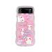 Wavy Phone Cases For Samsung Galaxy Z Flip 5 4 3 Cute Hello Kitty Sanrio Blue Kuromi Edge Back Cover