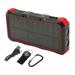 Solar Power Bank 36800mAh Quick Charging 3 USB Portable Solar Charger with LED Light for Outdoor Camping 5V 3A Red