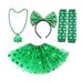 JilgTeok Easter Living Room Decor Clearance St. Patrick s Day Party Costume Accessories Set Tu-tu Skirt Beaded Necklace Green Sleeves(Adult) Spring Decor