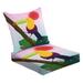 2-Piece Deep Seating Cushion Set Tropical summer composition an toucan bird tree monstera leaves Nature Outdoor Chair Solid Rectangle Patio Cushion Set