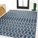 JONATHAN Y Trebol Moroccan Geometric Textured Weave Indoor/Outdoor Area Rug Navy/Beige 5 X 8 Tribal 5 x 8 Outdoor Indoor Living Room Patio