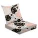 2-Piece Deep Seating Cushion Set Palm branch trendy seamless pattern hand drawn elements Monstera leaf Outdoor Chair Solid Rectangle Patio Cushion Set