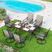 durable 7 Pieces Patio Dining Set Rectangular Expandable Black Metal Table with 9 Padded Textilene Fabric Swivel Chairs Outdoor Furniture Set for Garden Poolside Backyard Porch