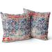 YCHII Boho Pillow Covers 18x18 inch Set of 2 Bohemian Carpet Throw Pillows For Couch Navy Blue Red Geometric Floral Decorative Pillow Cases Farmhouse Home Decor For Sofa Porch Patio Bed Room Outdoor