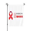 Red Ribbon Week Awareness Garden Flag Polyester Flags 12.5 x 18 Inches Party Wedding Festival Birthday Home Decoration Patriotic Sports Events Parades