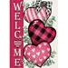 YCHII Valentine s Day Pink Red Decorative Garden Flag White Love Hearts Yard Outside Decorations Anniversary Wedding Holiday Outdoor Small Home Decor Double Sided