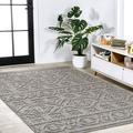 JONATHAN Y JONATHAN Y Jordan High-Low Pile Mediterranean Tile Indoor/Outdoor Area Rug 3 X 5 - Dark Gray/Ivory