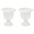 Bomrokson Classic Urn Garden Pot/Planter Plastic (Pack of 2) (White 19 )