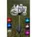 Set of 2 Clear Acrylic Tractor Solar Garden Yard Landscape Path Stick LED Lights