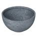 LeisureMod Grove Mid-Century Modern Fiberstone and Clay Planter - Round Plant Pot with Drainage Holes for Indoor and Outdoor Home (Aged Concrete 7 Height)