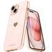 Love-Heart Luxury Case for Apple iPhone 13 Heart Case Cute Design Shiny Bling Cover 3 in 1 Bundle Case with 2 PACK Clear Tempered Glass for Apple iPhone 13 for Women Girls Rose
