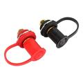 1 Pair 3/8 Inch Stud Black Red Car Battery Charger Post Brass Remote Battery Terminal for Trucks Boats ATVs