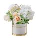 Artificial Flower with Vase Silk Flower Arrangements in Ceramics Pot Faux Flower Ball Table Centerpiece Decor - Style 3