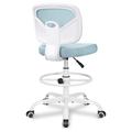 Drevy Office Drafting Chair Armless Tall Office Desk Chair Adjustable Height and Footring -Back Ergonomic Standing Desk Chair Mesh Rolling Tall Chair for Art Room Office or Home(Light Blue)