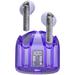 Transparent TWS Active Noise Canceling True Wireless Bluetooth Earbuds with LED Power Display - Purple