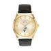Men's Gold Fort Valley State Wildcats Gold-Tone Stainless Steel Leather Band Watch
