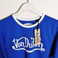 Vintage Brand Adult New Mens Blue & White Von Dutch T Shirt/Tee Shirt. Y2K Graphic Logo - Size Small