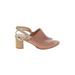 Clarks Heels: Tan Print Shoes - Women's Size 6 - Open Toe