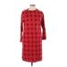 Marimekko for Uniqlo Casual Dress - Shift Crew Neck 3/4 sleeves: Burgundy Polka Dots Dresses - New - Women's Size 13