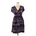 Apt. 9 Casual Dress - Wrap V-Neck Short sleeves: Purple Dresses - Women's Size 1X