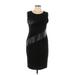 Calvin Klein Casual Dress - Sheath Scoop Neck Sleeveless: Black Print Dresses - Women's Size 10