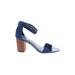 White House Black Market Heels: Blue Print Shoes - Women's Size 8 - Open Toe