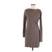 Lole Casual Dress - Sweater Dress High Neck Long sleeves: Brown Dresses - Women's Size Medium