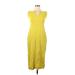 H&M Casual Dress - Sheath V Neck Sleeveless: Yellow Solid Dresses - Women's Size Small