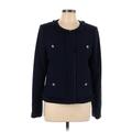 Karl Lagerfeld Paris Jacket: Below Hip Blue Solid Jackets & Outerwear - Women's Size 12